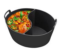 Qarmijaer Slow Cooker Divider Liner Fit 6QT, Reusable Silicone Divider, Easy Clean & Dishwasher Safe Oval Cooking Liner, Black