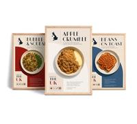 QArtisan Bubble and Squeak, Beans on Toast, Apple Crumble Art Prints Set of 3, British Food Kitchen Wall Decor, Retro Dining Room Posters, Foodie Gift, Gallery Wall Art, Unframed