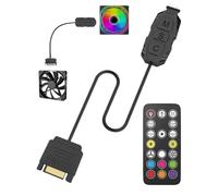 QarulG 5V 3Pin ARGB Controller SATA 15-Pin to ARGB 3-Pin Power Supply with Remote Control Built in Light SATA Power Supply Mode Male Connector Splitter Cable for PC DIY Fans Hub Control Light Strip