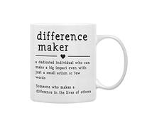 QASHWEY Difference Maker Definition Coffee Mugs - Mentor & Teacher Appreciation Gift, Best Friend Gift - Inspirational Affirmation Mugs, Double Side Printed Ceramic 11 Ounce