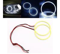 Qasim 1-Pair 70MM COB LED Fog Light Car Angel Eyes Halo Ring 60SMD DRL Driving Lamp White 12V