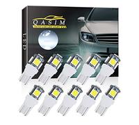Qasim 10pcs T10 W5W LED 501194 168 Bulbs 5SMD 5050 Chipset Wedge for Car Interior Dome Dashboard Map RV License Plate Side Lights DC 12V White