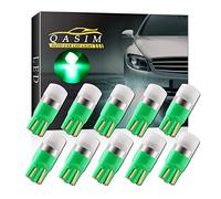 Qasim 10x T10 W5W LED 194 168 Bulbs Green 60LM for Auto Interior Dome Reading Map Light Sidelight DC12V