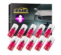 Qasim 10x T10 W5W LED 194 Bulbs Pink 3030 Chips 1SMD Wedge 168 60LM for Auto Interior Dome Reading Map Light Sidelight DC12V