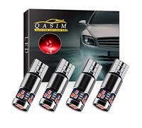 Qasim 4pcs T10 501 LED Bulbs Red W5W 194 168 Canbus No Error 2016-18SMD 450 Lumens for Car Side Lights Interior Dome Map Door Courtesy Number Plate Lights