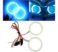 Qasim 70MM Ice Blue Halo Rings Angel Eyes COB LED DRL Fog Light 12V 24V