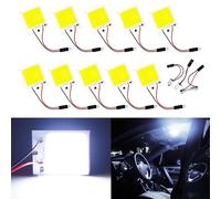 Qasim COB Led Panel Dome Lamp Auto Interior Reading Plate Light Roof Ceiling Map Lamp with BA9S T10 Festoon Adapters (Pack of 10)