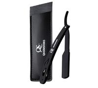 QASIMSHINS Straight Cut Throat Razor, Matte Black for Moustache & Beard Shaving, Light Weight Single Blade, Razor