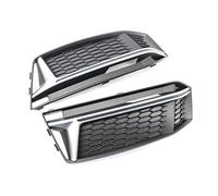 QASULER 1 Pair Car Front Bumper Fog Light Lamp Cover Honeycomb Lower Mesh Grille Grill, For A4 B9 for, 2016-2018 8W0807681K 8W0807682K Fog Lamp Opening Mesh Insert(Black Silver)