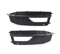 QASULER 1 Pair Car Front Grille Honeycomb Mesh Bumper Fog Light Grill Grills Cover, for A4 B8 2012-2015 S4, for Facelift Fog Lamp Opening Mesh Insert(Black 1 Pair Silver)
