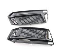 QASULER 1 Pair Car Front Left Right Bumper Fog Light Lamp Cover Honeycomb Lower Mesh Grille Grill, For A4 B9 for, 2016-2018 8W0807681K Fog Lamp Opening Mesh Insert(Black)