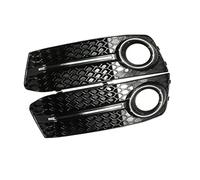 QASULER 1 Pair Left Right Car Front Bumper Fog Light Grille Grill Lamp Cover Trim Honeycomb Mesh Hex, for A4 B8 2008-2012 Styling Fog Lamp Opening Mesh Insert(1 Pair Silver black)