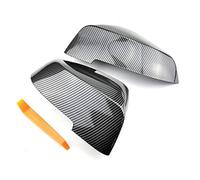 QASULER 1 Pair Rearview Mirror Cover, for BMW, 5 6 7 Series F10 F18 F11 F06 F07 F12 F13 F01 2014-2016 Side Wing Rear Mirror Case Covers Wing Mirrors Replacement Parts Rear View Mirror Cap(Black CARBON