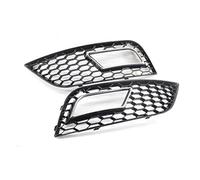 QASULER 1 Pair RS4 Style Glossy Black Honeycomb Mesh Car Front Bumper Fog Light Grille Cover, for, A4 B8.5 2013-2016 Lamp Grills Fog Lamp Opening Mesh Insert(Black Chrome)
