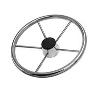 QASULER 13-1/2in Sport Steering Wheel 5 Spoke Stainless Steel Boat Steering Wheel Marine Speedboat Pontoon Power Sail Boat Rudder