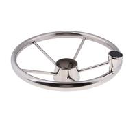 QASULER 13.5IN Marine Boat Pontoon Steering Wheel 5 Spoke 3/4IN Tapered Shaft Boat Rudder