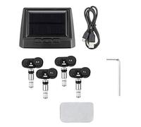 QASULER 1PCS Tire Pressure Alarm Sensor Monitor System Internal Tpms Car Display Temperature Warning Solar Power Charging Tyre Pressure Sensor