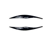 QASULER 2Pcs Car Headlight Eyebrows Eyelid Trim, For, for 3 Series E90 E91 2005-2011 Carbon Fiber/Black Headlamp Eyebrows Eyelid Cover Headlight Sticker(Black)