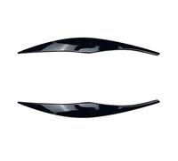 QASULER 2Pcs for Car Headlight Eyebrows Eyelid ABS Trim, for 3 Series E90 E91 2005-2011 Carbon Fiber + Black Headlight Sticker(Black)