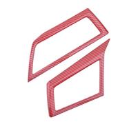 QASULER 2pcs Set Carbon Fiber Red ABS Console Air Outlet Cover Trim, for, for VW, for, for Jetta, MK7 2019 2020 LHD Car Air Vent Decoration