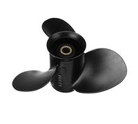 QASULER 362B641080, for, for Tohatsu, 9.9-20HP 9.25 X 9.8 Aluminum Outboard Propeller 14 Spline Tooth 3 Blades Standard Rotation Black Boat Engine Propeller