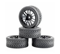 QASULER 4pc Grip Tires Wheel, for HSP, for HPI Racing, 1/10 1:10 On-Road Car RC 9062-8007 Rc Car Tyres(9062B-8007)