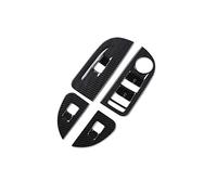 QASULER 4pcs ABS Chrome Carbon Fiber Car Window Lifter Switch Covers Decoration, for Alfa Romeo, Giulia Accessories Styling Car Air Vent Trim(ABS Carbon 4pcs)