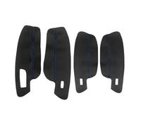QASULER 4pcs, for VW, for Golf, for 7 MK7 2014 2015 2016 2017 2018 Car Interior Door Handle Armrest Panel Microfiber Leather Cover Protective Trim Car Door Panel(RHD black-blue lin)