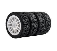 QASULER 4PCS Grip Tires And Wheel, for HSP, for HPI, for Tamiya, 1/10 1:10 Touring Car RC 9062-8014 Rc Racing Wheel Set(9062W-8014)