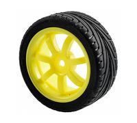 QASULER 4PCS Grip Tires Wheel, for HSP, for HPI, 1/10 1:10 On-Road Speed Car RC 9005-8010 Rc Racing Wheel Set(9005Y-8010)