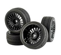 QASULER 4pcs Grip Tires Wheel, for HSP Racing, 1/10 1:10 On-Road Car RC Rim04-6093 Rc Car Tyres(Rim04H-6093)