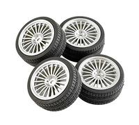 QASULER 4pcs Grip Tires Wheel, for HSP Racing, 1/10 1:10 On-Road Car RC Rim04-6093 Rc Car Tyres(Rim04S-6093)