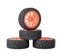 QASULER 4PCS Grip Tires Wheel Insert Sponge for HPI, for Tamiya, 1/10 1:10 Touring Car RC 910-8014 Rc Racing Wheel Set(Red)