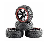 QASULER 4pcs RC Flat Racing Tires Tyre Wheel Rim, for HSP, for HPI, 1:10 On-Road Car 701A-6017 Rc Car Tyres