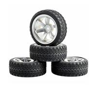 QASULER 4pcs Rubber Tires ABS Wheel, for HSP, for HPI, 1:10 On-Road Car RC 701-8006 Rc Car Tyres(701S-8006)