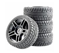 QASULER 4pcs Rubber Tires ABS Wheel, for HSP, for HPI, 1:10 On-Road Car RC 905-8003 Rc Car Tyres(905B-8003)