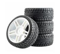 QASULER 4pcs Rubber Tires ABS Wheel, for HSP, for HPI, 1:10 On-Road Car RC 905-8003 Rc Car Tyres(905W-8003)