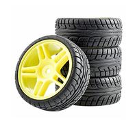 QASULER 4pcs Rubber Tires ABS Wheel, for HSP, for HPI, 1:10 On-Road Car RC 905-8003 Rc Car Tyres(905Y-8003)