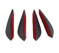 QASULER 4Pcs set Car Spoiler Canards Front Bumper Lip Splitter Fin Air Auto Body Kit Valence Chin Accessory Black Carbon Fiber Car Rear Spoiler Trim