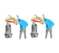 QASULER 4pcs Stylish Keyed Ignition Switch, for Electric Scooters Start Switch Key Replacement Part Anti-Theft Ignition Lock(BLACK Multix2pcs)