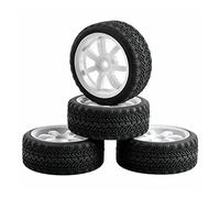 QASULER 4Pcs Wheel Tires, for HSP, for HPI, 1/10 1:10 On-Road Car RC 9005-8006 Insert Sponge Rc Racing Wheel Set(9005W-8006)