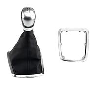 QASULER 5 6 Speed MT Gear Shift Knob Shifter Lever Gaiter Boot Cover, for Ford, for Focus, 2, for Mondeo, MK2 2004-2011 Gear Shift Knob(Silver 5 Speed A)