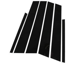 QASULER 6 Pcs Car Door Window Pillar Post Cover Trim, for BMW, 1 Series E87 2004-2011 Car Window Pillar Trim(BLACK A-black)