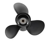 QASULER 9. X 13 Boat Outboard Propeller Engine 25-30HP Aluminium Alloy , for Mariner Black 10 Spline Tooth 3 Blade Boat Propeller