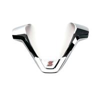 QASULER ABS Chrome Carbon Fiber Steering Wheel Cover Sequin Trim Sticker, For Ford, For New Fiesta MK7 2009-2017, For Ecosport 2012-2017, ABS Chrome Steering Wheel Sticker(A Chrome glossy)