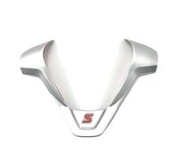 QASULER ABS Chrome Carbon Fiber Steering Wheel Cover Sequin Trim Sticker, For Ford, For New Fiesta MK7 2009-2017, For Ecosport 2012-2017, ABS Chrome Steering Wheel Sticker(A Silver matte)