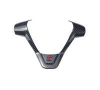 QASULER ABS Chrome Carbon Fiber Steering Wheel Cover Sequin Trim Sticker, For Ford, For New Fiesta MK7 2009-2017, For Ecosport 2012-2017, ABS Chrome Steering Wheel Sticker(A Carbon fiber)