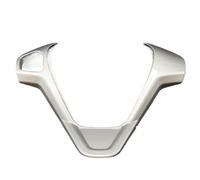 QASULER ABS Chrome Carbon Fiber Steering Wheel Cover Sequin Trim Sticker, For Ford, For New Fiesta MK7 2009-2017, For Ecosport 2012-2017, ABS Chrome Steering Wheel Sticker(B Silver matte)