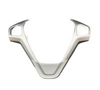 QASULER ABS Chrome Carbon Fiber Steering Wheel Cover Sequin Trim Sticker, For Ford, For New Fiesta MK7 2009-2017, For Ecosport 2012-2017, ABS Chrome Steering Wheel Sticker(C Silver matte)