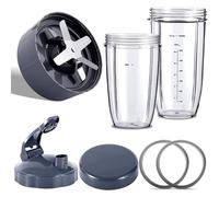 QASULER Blender Replacement Parts, for, for, Blenders 600W/900W/PRO - Extractor Blade & 32Oz Huge Cups & 24Oz Huge Cups Blender Lid Blade